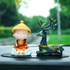 Tượng Phật Chú Tiểu Và Con Hươu Decor Nhà Cửa, Để Taplo Ô Tô